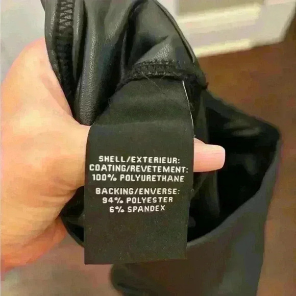 $169 Bagatelle NYC Women's Black Faux Leather Pull On Stretch Leggings Size S - Picture 5 of 5